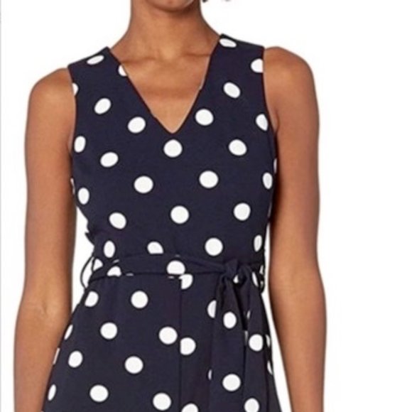 Karl Lagerfeld Blue Polka Dot Wide Leg Jumpsuit (BRAND NEW!) - Picture 1 of 2